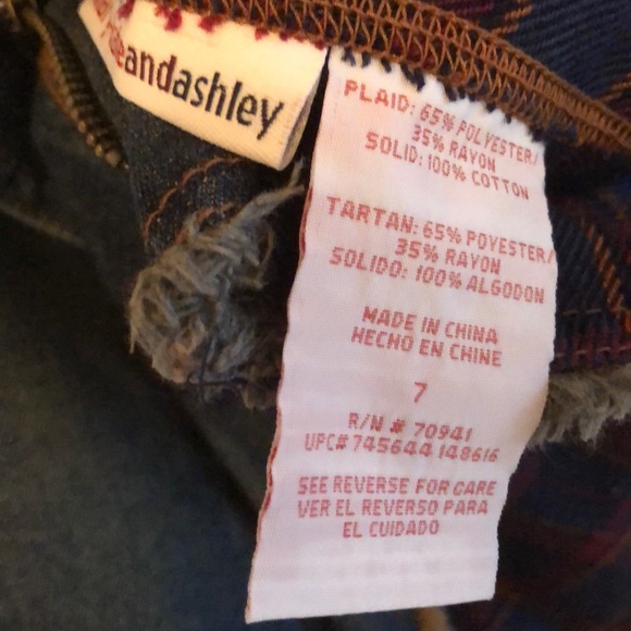 Vintage Mary Kate & Ashley Unique Denim & Plaid metallic blue thread skirt - Picture 8 of 11